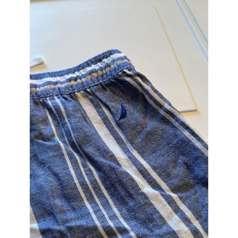 NAUTICA Women's Blue Shorts Size S Small Striped Linen Boho Pockets - Picture 4 of 6
